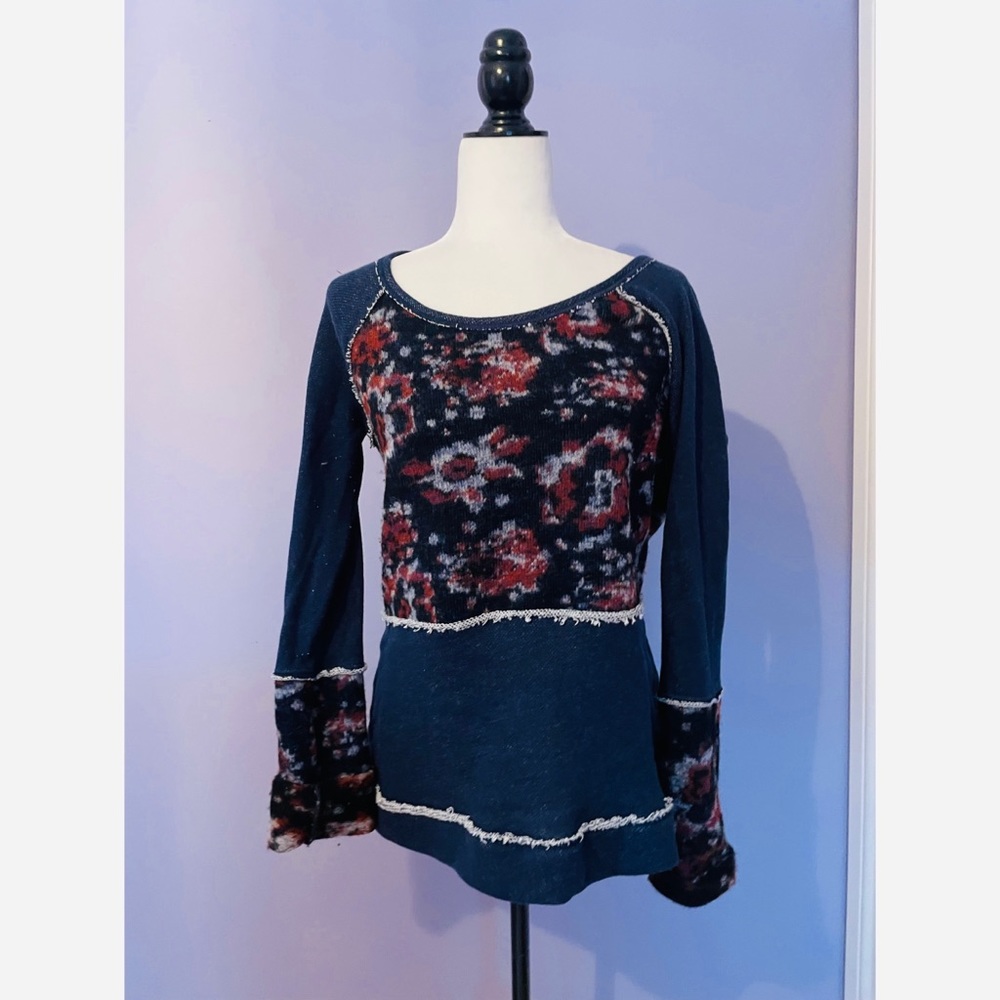 Dylan mixed print thermal sweater